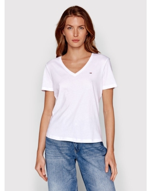 Tommy Jeans T-Shirt DW0DW14617 Biały Slim Fit