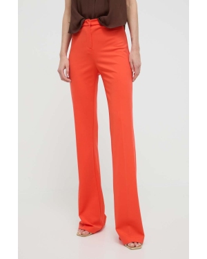 Pinko spodnie damskie kolor pomarańczowy dzwony high waist 100054 A0HM
