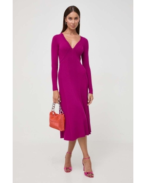 Pinko sukienka kolor fioletowy midi rozkloszowana 102023.A18P
