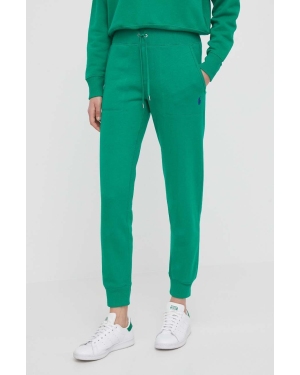 Polo Ralph Lauren spodnie dresowe kolor zielony gładkie