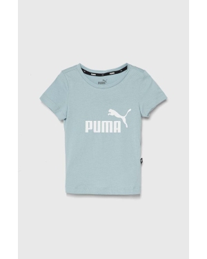 Puma t-shirt bawełniany dziecięcy kolor niebieski