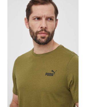 Puma t-shirt męski kolor zielony gładki