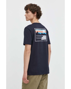 Quiksilver t-shirt bawełniany męski kolor granatowy z nadrukiem
