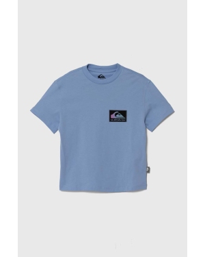 Quiksilver t-shirt bawełniany dziecięcy BACKFLASHSSYTH kolor niebieski z nadrukiem