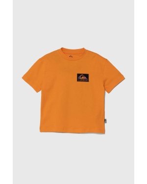 Quiksilver t-shirt bawełniany dziecięcy BACKFLASHSSYTH kolor pomarańczowy z nadrukiem