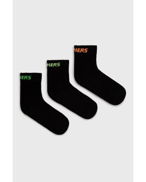 Skechers skarpetki dziecięce (3-pack) kolor czarny