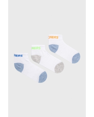 Skechers skarpetki dziecięce (3-pack) kolor biały