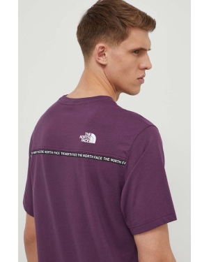 The North Face t-shirt bawełniany męski kolor fioletowy z nadrukiem NF0A87DDV6V1