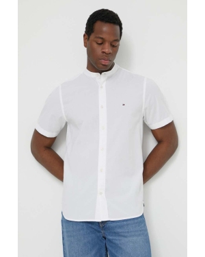 Tommy Hilfiger koszula bawełniana męska kolor biały regular ze stójką