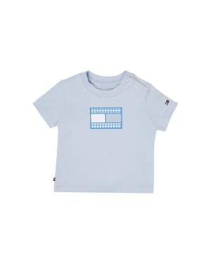 Tommy Hilfiger t-shirt niemowlęcy kolor niebieski z nadrukiem