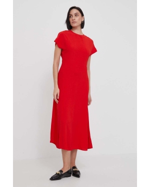 Tommy Hilfiger sukienka kolor czerwony maxi rozkloszowana