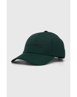 Tommy Hilfiger czapka z daszkiem kolor zielony z aplikacją AM0AM12043