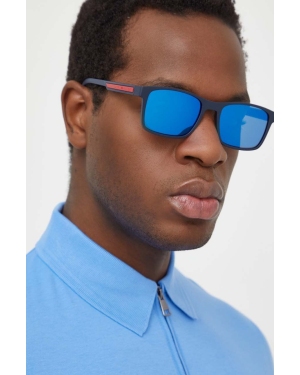Tommy Hilfiger okulary przeciwsłoneczne męskie kolor niebieski