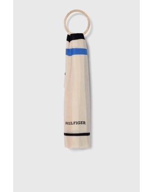 Tommy Hilfiger chusta damska kolor beżowy wzorzysta AW0AW16034