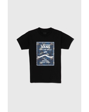 Vans t-shirt bawełniany dziecięcy PRINT BOX 2.0 SS kolor czarny z nadrukiem