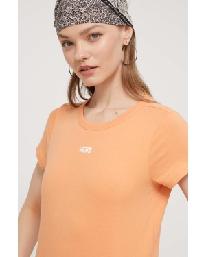 Vans t-shirt bawełniany damski kolor pomarańczowy