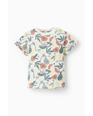 zippy t-shirt bawełniany niemowlęcy kolor beżowy wzorzysty