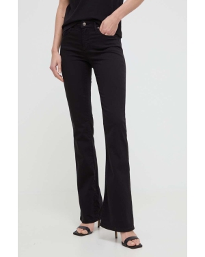 Armani Exchange spodnie damskie kolor czarny dzwony high waist