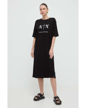 Armani Exchange sukienka bawełniana kolor czarny mini prosta 3DYA79 YJ3RZ