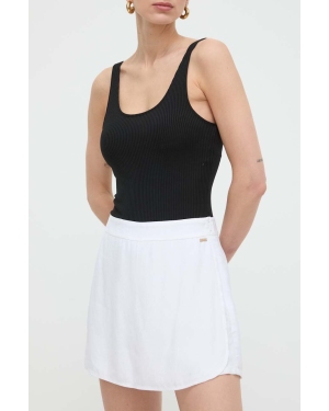 Armani Exchange spódnicospodnie kolor biały gładkie high waist