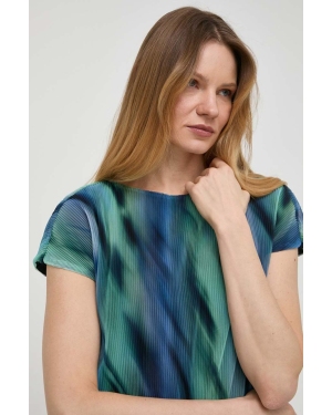 Armani Exchange bluzka damska kolor niebieski wzorzysta
