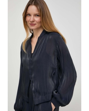 Armani Exchange bluza damska kolor granatowy gładka