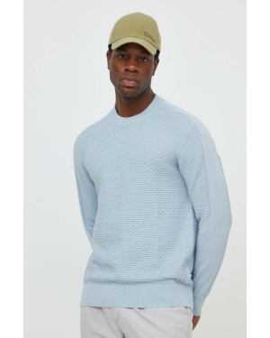 Armani Exchange sweter bawełniany kolor niebieski lekki 3DZM6F ZMQ7Z
