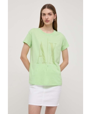 Armani Exchange t-shirt damski kolor zielony