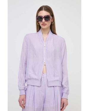 Armani Exchange bluza damska kolor fioletowy gładka