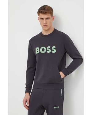 Boss Green bluza męska kolor szary z aplikacją