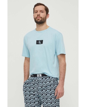 Calvin Klein Underwear t-shirt piżamowy bawełniany kolor niebieski