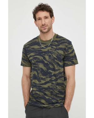 G-Star Raw t-shirt bawełniany męski kolor zielony wzorzysty