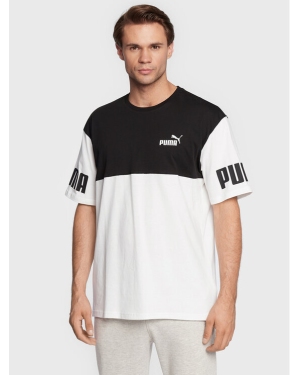 Puma T-Shirt Power Colorblock 849801 Biały Relaxed Fit