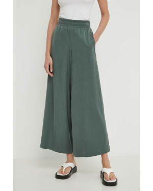 Drykorn spodnie CEILING damskie kolor zielony szerokie high waist 13000580758