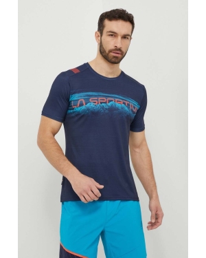 LA Sportiva t-shirt sportowy Horizon kolor granatowy z nadrukiem P65643643