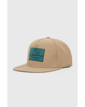 LA Sportiva czapka z daszkiem Flat kolor brązowy z aplikacją