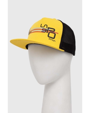 LA Sportiva czapka z daszkiem Stripe Cub kolor żółty z nadrukiem