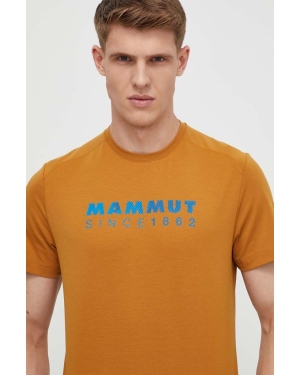 Mammut t-shirt sportowy Trovat Logo kolor beżowy z nadrukiem
