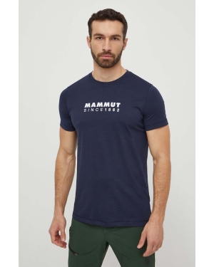 Mammut t-shirt sportowy Mammut Core kolor granatowy z nadrukiem