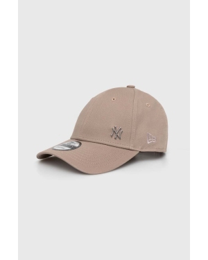 New Era czapka z daszkiem bawełniana kolor szary gładka NEW YORK YANKEES