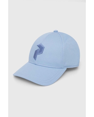 Peak Performance czapka z daszkiem bawełniana kolor niebieski z aplikacją