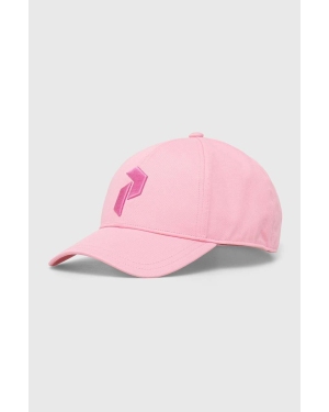 Peak Performance czapka z daszkiem bawełniana kolor różowy z aplikacją