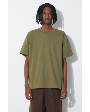adidas Originals t-shirt bawełniany męski kolor zielony gładki IP2771
