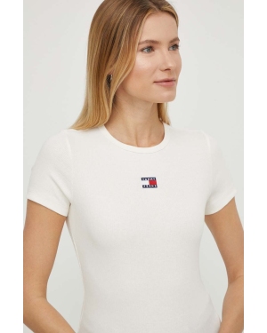 Tommy Jeans t-shirt damski kolor beżowy DW0DW17881