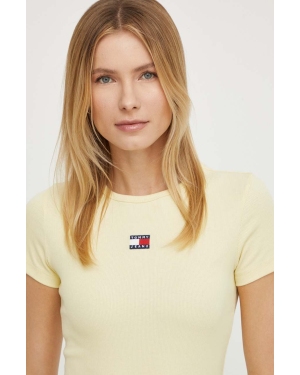 Tommy Jeans t-shirt damski kolor żółty DW0DW17881