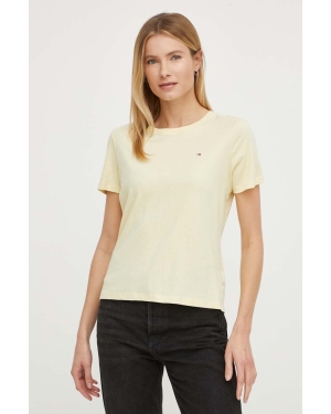 Tommy Jeans t-shirt bawełniany damski kolor żółty DW0DW14616