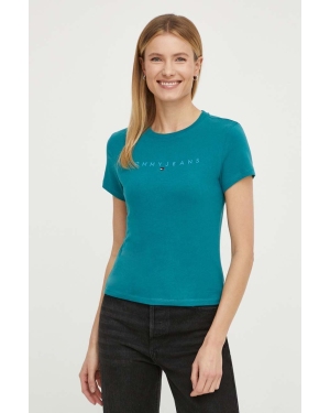 Tommy Jeans t-shirt bawełniany damski kolor zielony