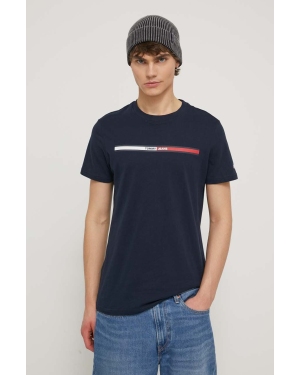 Tommy Jeans t-shirt bawełniany męski kolor granatowy z nadrukiem