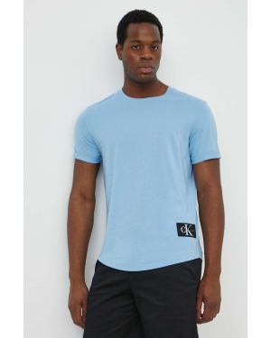 Calvin Klein Jeans t-shirt bawełniany męski kolor niebieski z aplikacją