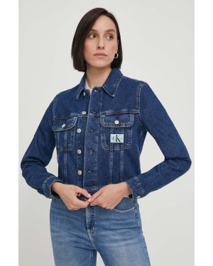 Calvin Klein Jeans kurtka jeansowa damska kolor granatowy przejściowa